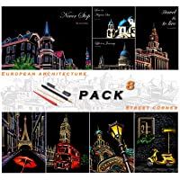 SiYear Scratch Paper Rainbow Painting Sketch- City Series Night Scene- Scratch Painting Creative Gift- Scratchboard for…